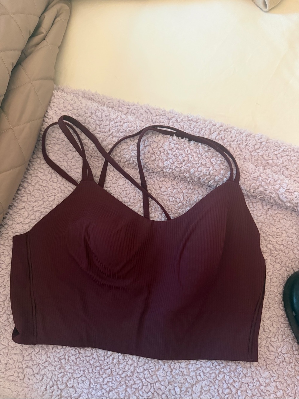 lululemon athletica Ribbed Strappy Bralette in Burgundy